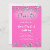 Invitation Parties scintillant rose 30e anniversaire Invitati (Devant)