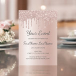 Invitation Parties scintillant rose à goutte d'or Sweet 16 Fê<br><div class="desc">Blush Pink - Rose Gold Sparkly et Girly Dripping Parties scintillant Sweet 16 (Seize) Anniversaire, 1er, 13ème, 15ème, 18ème, 30ème, 40ème, 60ème, 70ème, 80ème, 90ème, 100ème anniversaire des femmes, Fête des mariées, Bachat Fête de l'elorette, Baby shower (Fille Bébée), Baptême, Événement d'entreprise, Anniversaire du Mariage ou Célébration de Quinceanera, Modèle...</div>