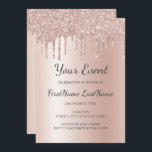 Invitation Parties scintillant rose à goutte d'or Sweet 16 Fê<br><div class="desc">Blush Pink - Rose Gold Sparkly et Girly Dripping Parties scintillant Sweet 16 (Seize) Anniversaire, 1er, 13ème, 15ème, 18ème, 30ème, 40ème, 60ème, 70ème, 80ème, 90ème, 100ème anniversaire des femmes, Fête des mariées, Bachat Fête de l'elorette, Baby shower (Fille Bébée), Baptême, Événement d'entreprise, Anniversaire du Mariage ou Célébration de Quinceanera, Modèle...</div>