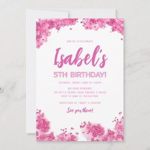 Invitation Parties scintillant rose Anniversaire