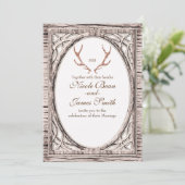 Invitation Parties scintillant rose Antlers rustiques Invitat (Debout devant)