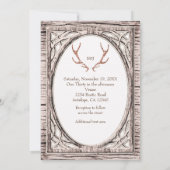 Invitation Parties scintillant rose Antlers rustiques Invitat (Dos)