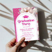 Invitation Parties scintillant rose Arc Photo Chic Graduation