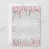 Invitation Parties scintillant rose argent Quinceanera (Dos)