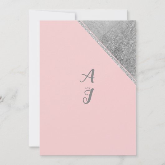 Invitation Parties scintillant rose argent script calligraphi (Dos)