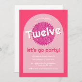 Invitation Parties scintillant rose au bord de la piscine n'i (Devant / Derrière)