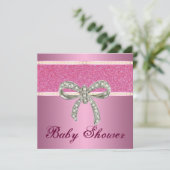 Invitation Parties scintillant rose Baby shower de boue diama (Debout devant)