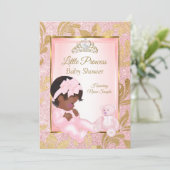 Invitation Parties scintillant rose Baby shower d'or Ours eth (Debout devant)