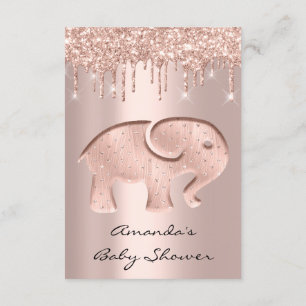 Invitation Parties scintillant Rose Baby shower éléphant
