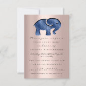 Invitation Parties scintillant  Rose Baby shower Elephant Mar (Devant)