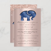 Invitation Parties scintillant  Rose Baby shower Elephant Mar (Devant / Derrière)
