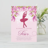Invitation Parties scintillant rose Ballerina Anniversaire (Debout devant)