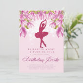 Invitation Parties scintillant rose Ballerina Anniversaire (Debout devant)