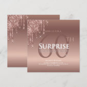 Invitation Parties scintillant rose blanc 60e Anniversaire su (Devant / Derrière)