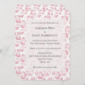 Invitation Parties scintillant rose blanc romantique Mariage (Devant / Derrière)