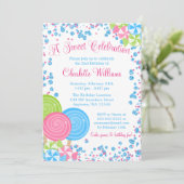 Invitation Parties scintillant rose Bleu Faux Candy Anniversa (Debout devant)