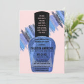 Invitation Parties scintillant rose bleu ongle Spa polonais J (Debout devant)