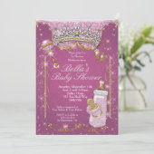 Invitation Parties scintillant rose Bling Baby Shower Invitat (Debout devant)