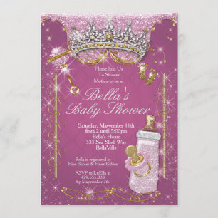 Invitation Parties scintillant rose Bling Baby Shower Invitat