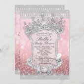 Invitation Parties scintillant rose Bling Baby Shower Invitat (Devant / Derrière)