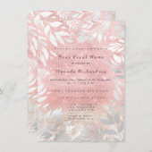 Invitation Parties scintillant rose Blush Ombre Floral Sparkl (Devant / Derrière)