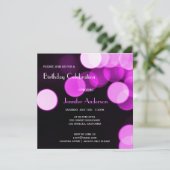 Invitation Parties scintillant rose Bokeh moderne et fête d'a (Debout devant)