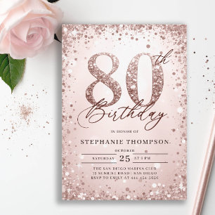 Invitation Parties scintillant Rose Bold Calligraphie moderne