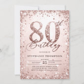 Invitation Parties scintillant Rose Bold Calligraphie moderne (Devant)