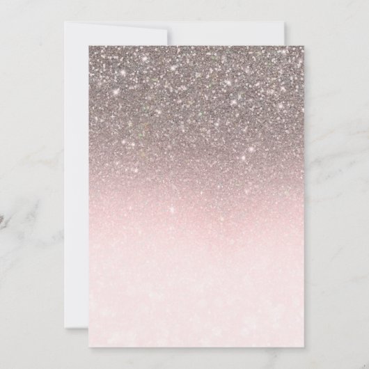 Invitation Parties scintillant rose brillant rose or bleu bri (Dos)