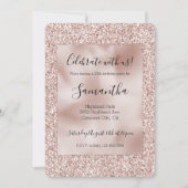 Invitation Parties scintillant rose brillante (Devant)