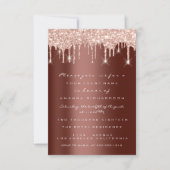 Invitation Parties scintillant  Rose Brown Mariage nuptiale S (Devant)