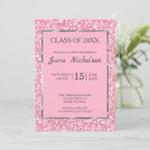 Invitation Parties scintillant rose Cadre en argent rose (Debout devant)