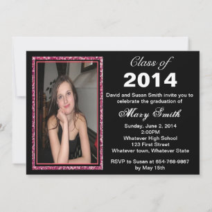 Invitation Parties scintillant rose Cadre photo Graduation In