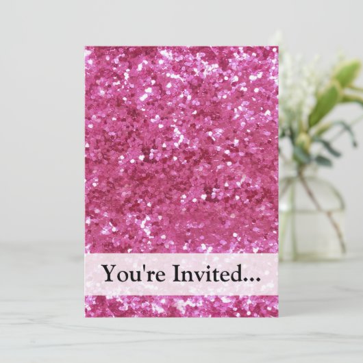 Invitation Parties scintillant rose-chaud (Debout devant)