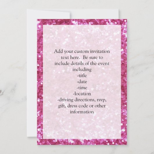 Invitation Parties scintillant rose-chaud (Dos)