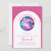 Invitation Parties scintillant rose chaud Brunch de la Saint- (Devant)