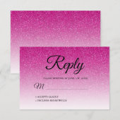 Invitation Parties scintillant rose chaud chic Ombre RSVP (Devant / Derrière)
