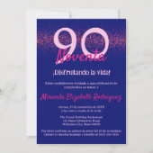 Invitation Parties scintillant rose chaud de la marine espagn (Devant)