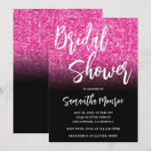 Invitation Parties scintillant rose chaud Fête des mariées de (Devant / Derrière)