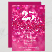 Invitation Parties scintillant rose chaud Glam 25e anniversai