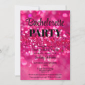 Invitation Parties scintillant rose chaud Glam Bachelorette P (Devant)