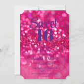 Invitation Parties scintillant rose chaud glam Sweet 16 Invit (Devant)