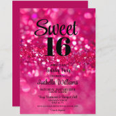 Invitation Parties scintillant rose chaud glam Sweet 16 Invit