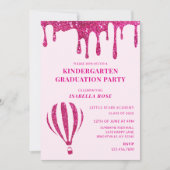 Invitation Parties scintillant rose chaud Jardin d'enfants (Devant)