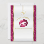 Invitation Parties scintillant rose chaud lèvres Bachelorette (Dos)