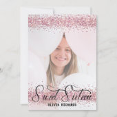 Invitation Parties scintillant rose chaud | SWEET SIXTEEN (Devant)