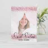 Invitation Parties scintillant rose chaud | SWEET SIXTEEN (Debout devant)