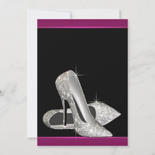 Invitation Parties scintillant rose chaud talons hauts femmes (Dos)