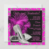 Invitation Parties scintillant rose chaud talons hauts femmes (Devant)