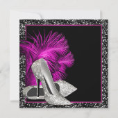 Invitation Parties scintillant rose chaud talons hauts femmes (Dos)